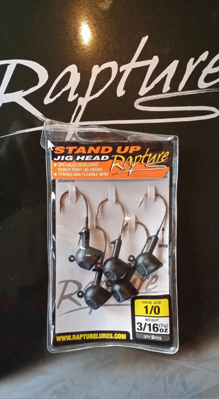 Stand up jig heads 2 weights  5g with 1/0 hook  and 7g with 2/0 hook   5 per pack