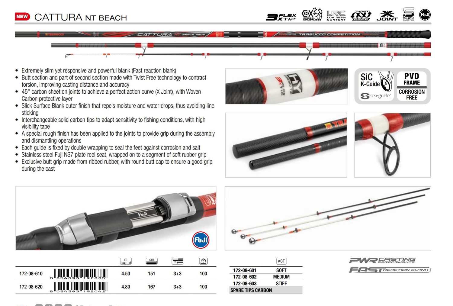 Cattura NT Beach 4,5 and 4.8m 100g  3 carbon tips