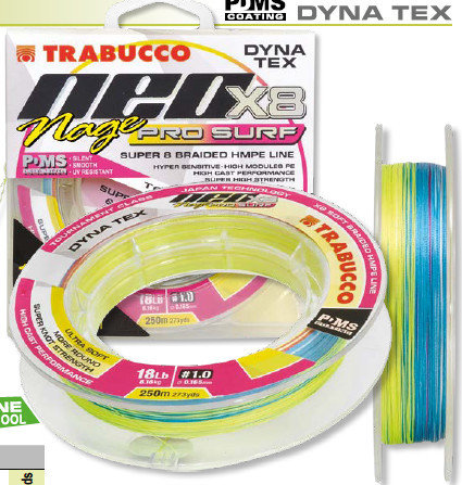 NEO X8 NAGE PRO SURF braid 8 -18lb 250m