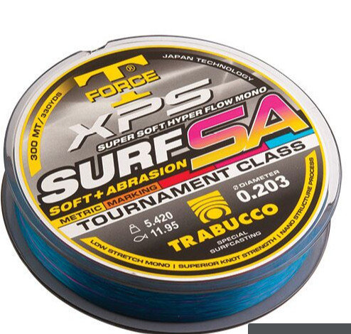 TRABUCCO SURF SA MARK SYSTEM 300 m hi abrasion surf casting line   fluorocarbon  coated