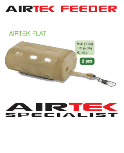 Air tek flat feeder 35g to 100g 2 per pack per for rivers and maggot s
