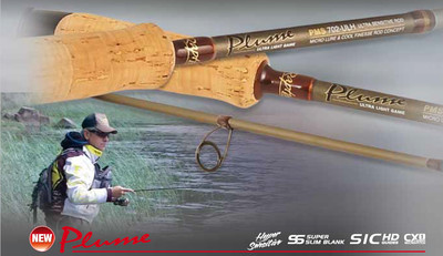 Rapture Plume .  Ultra light hyper sensitive lure rods solid 5g  and tubular 7g  tips  half price sale