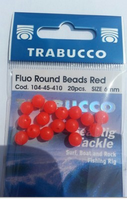 Flou round beads orange 6 mm