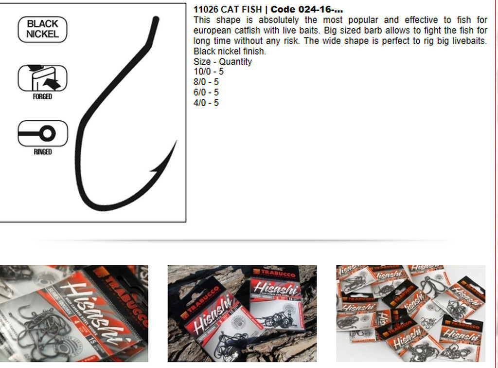 Trabucco Hisashi Cat fish live bait hook  11026