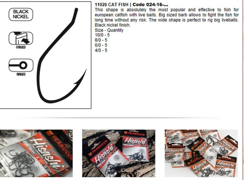 Trabucco Hisashi Cat fish live bait hook  11026