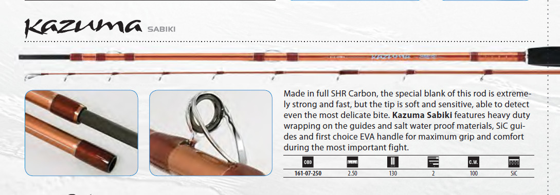 Kazuma Sabaki 250 100g light boat rod for bram and squid