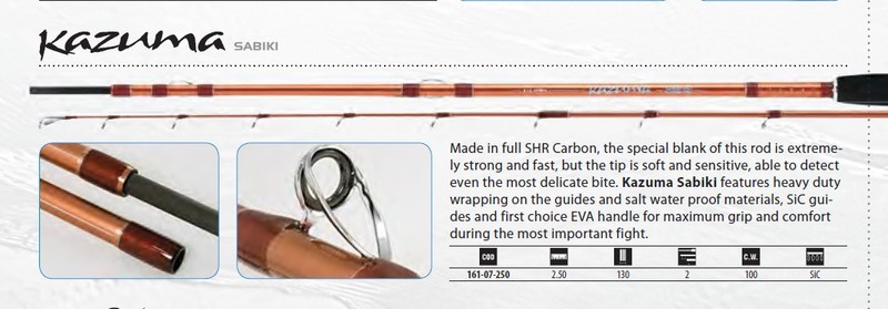 Kazuma Sabaki 250 100g light boat rod for bram and squid