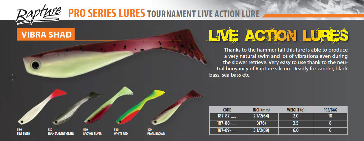 Vibra shad  2 inch 3 inch and 3.5 inch