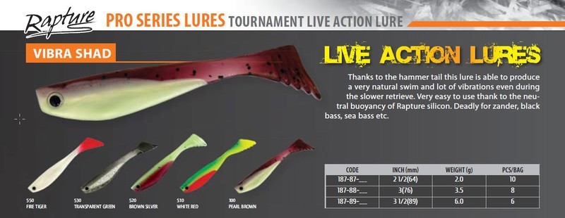 Vibra shad  2 inch 3 inch and 3.5 inch