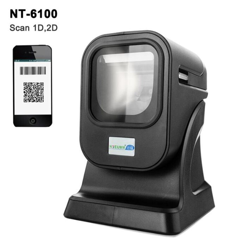 Lecteur de codes à barres omnidirectionnel NETUM NT-6100 POS Omnidirectional Flatbed 2D Desk Barcode Scanner Reader