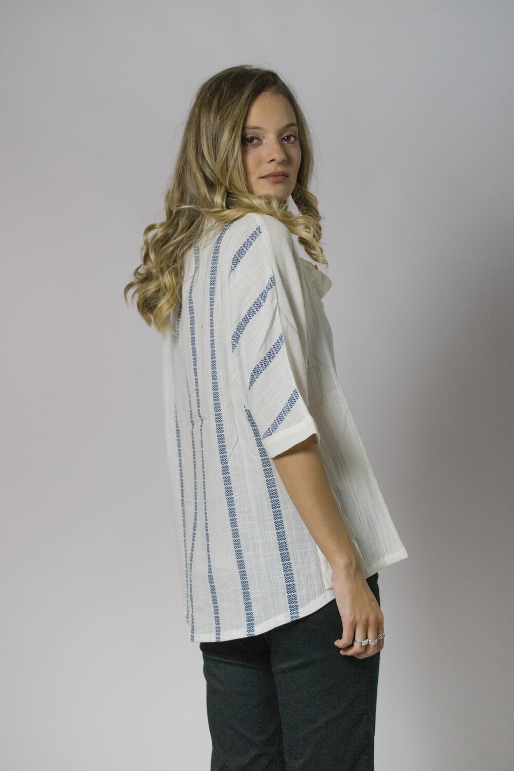 Blusa Botón Rayas