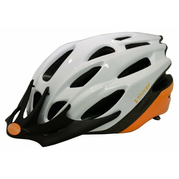 Ventura | White/Orange In-Mold Helmet in Size L (58-61 cm)