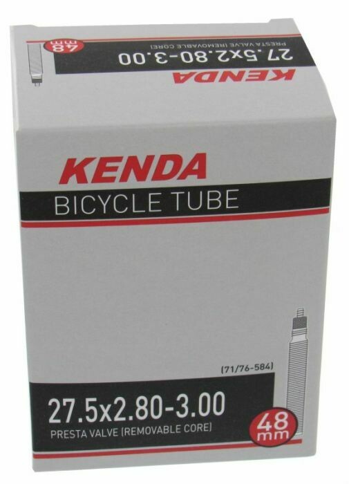 KENDA 27.5x2.80/3.00&quot; (71/76-584) REMOVABLE VALVE P/V 48mm STEM THREADED TUBE