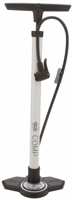 PLANET BIKE 1007-9 COMP/STEEL FLOOR PUMP 200psi W/ GAUGE DUAL HEAD