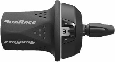 SUNRACE TSM21 LH TWIST SHIFTER W/CABLE 3sp GREY