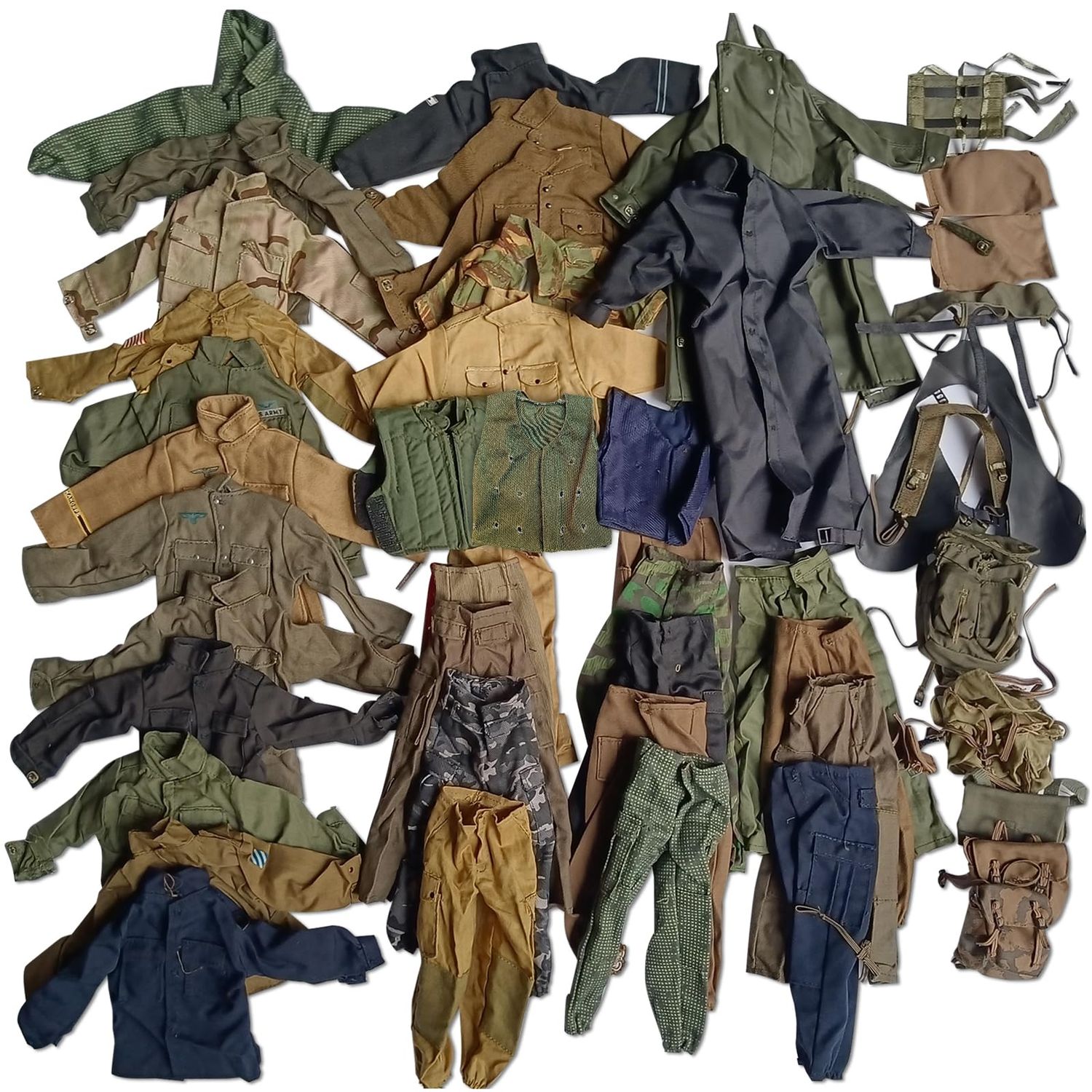 50 Pieces 1:6 Scale Camo Military Clothes