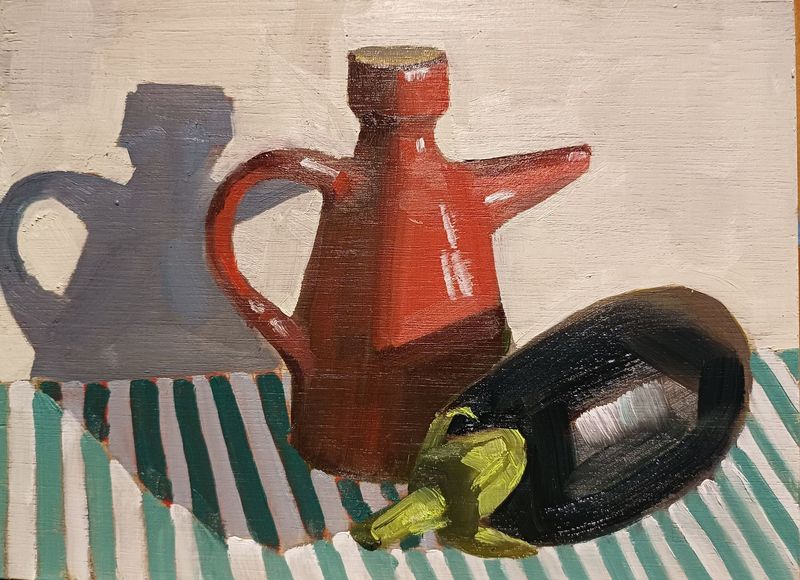 Oil Jug and Aubergine