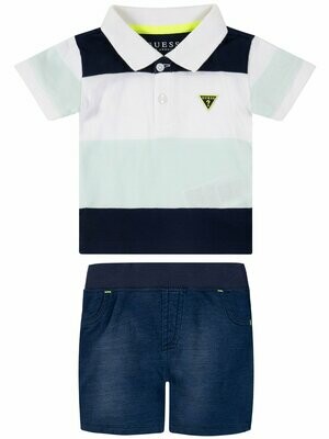 Guess Polo Neonato Bambino Ragazzo Bianco