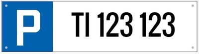 Targa posteggio autovettura personalizzata
