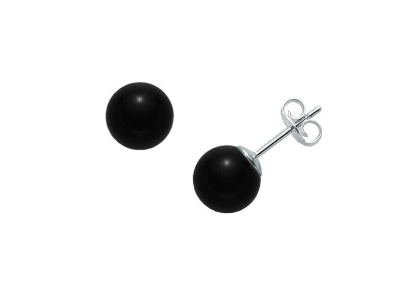 Large Onyx Pearl Earrings