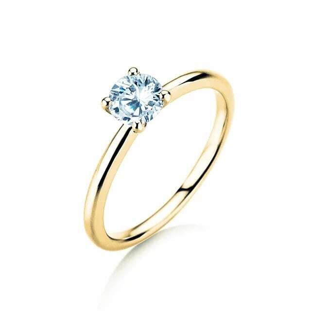Solitario Diamante 0,5 ct 18 kt giallo