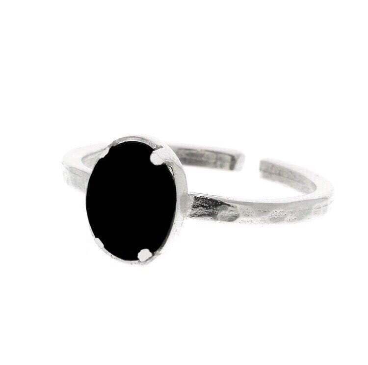 Anello Onice Martellato Ovale Anello Onice Martellato Ovale