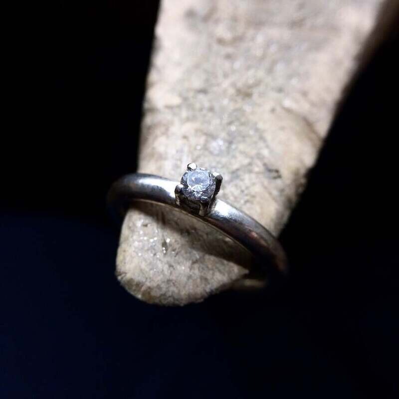 Solitario Diamante 0,1 ct 18 kt bianco