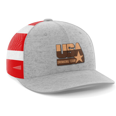 Hat - Leather Patch: USA Drinking Team