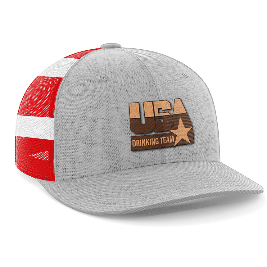 Hat - Leather Patch: USA Drinking Team