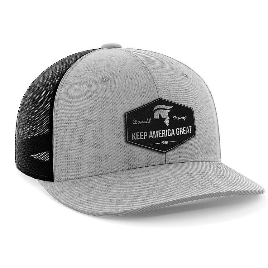 Hat - Black Leather Patch: Keep America Great