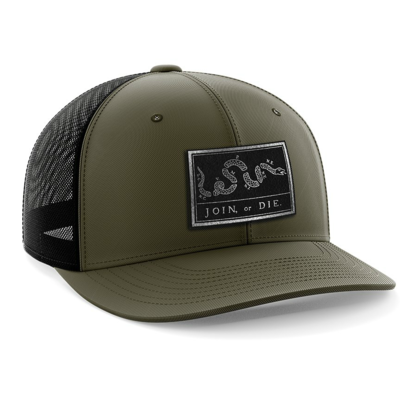 Hat - Black Leather Patch: Join or Die
