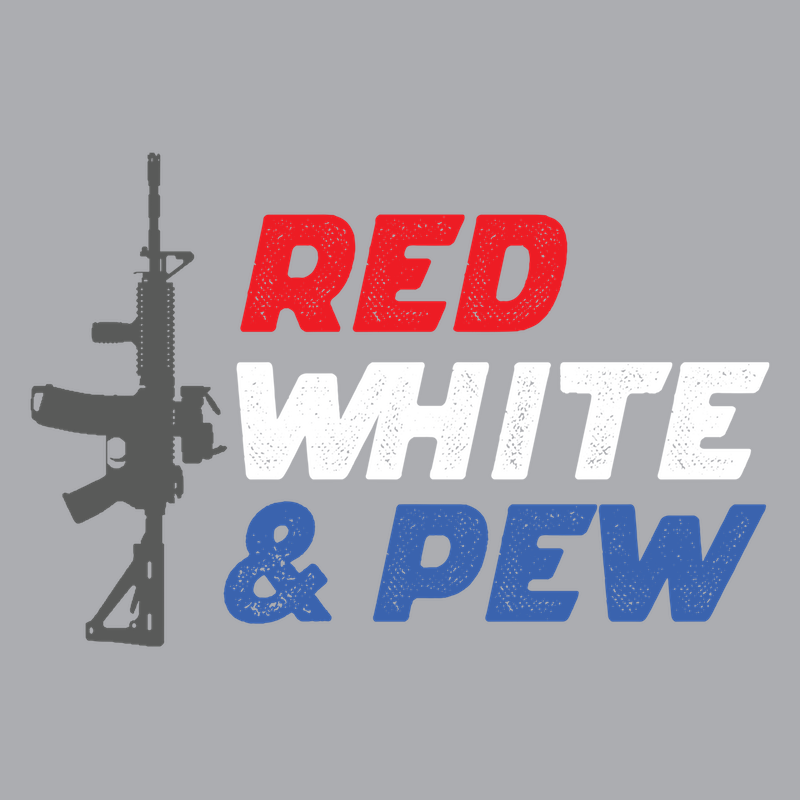 red white pew shirt