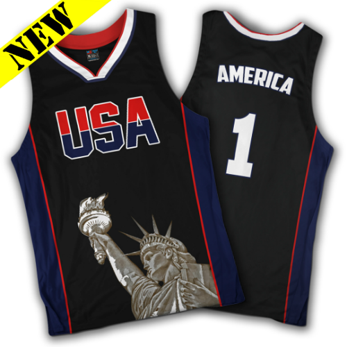 GH Basketball Jersey - USA #1 (Black)