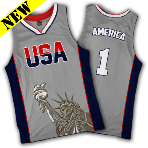 GH Basketball Jersey - USA #1 (Grey)
