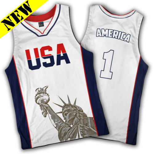 GH Basketball Jersey - USA #1 (White)