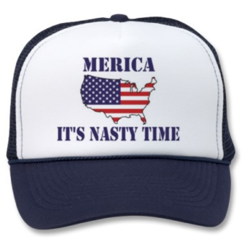Winter Clearance Hat - Merica. It's Nasty Time (Navy)