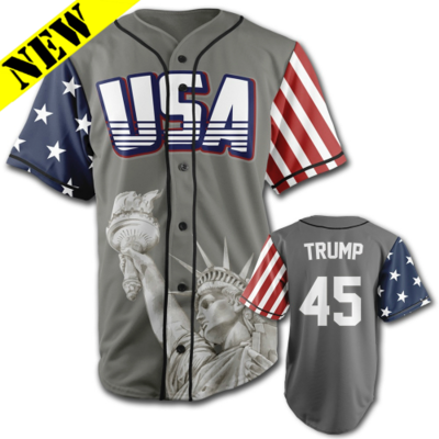 GH Baseball Jersey - Trump #45 (Grey)