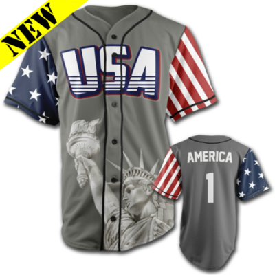 GH Baseball Jersey - USA #1 (Grey)