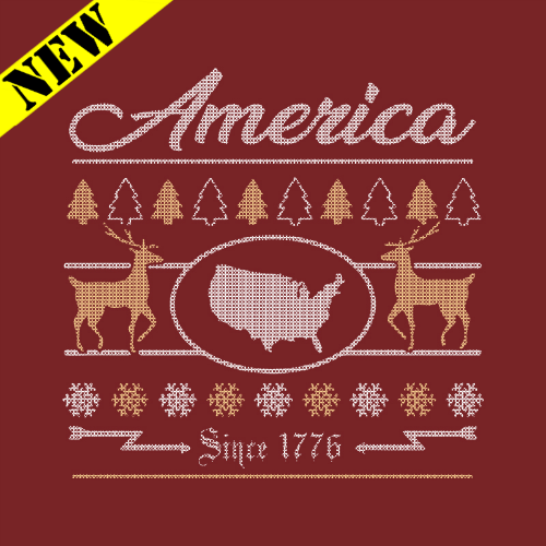 T-Shirt - Christmas Sweater - America 1776