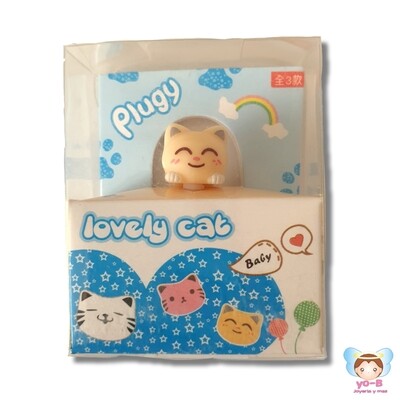 Adorno para celular gatito colgado BEIGE