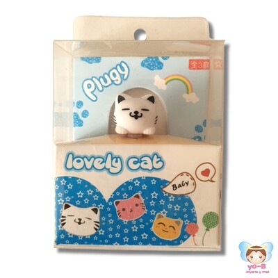 Adorno para celular  gatito colgado BLANCO