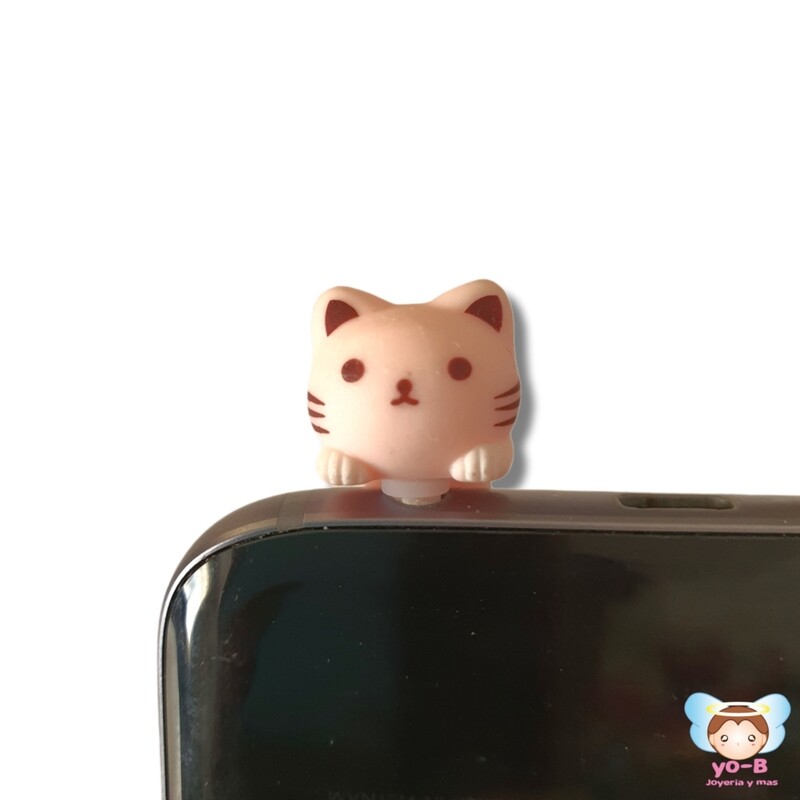 Adorno para celular gatito colgado ROSA