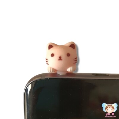 Adorno para celular gatito colgado ROSA