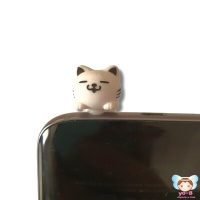 Adorno para celular  gatito colgado BLANCO