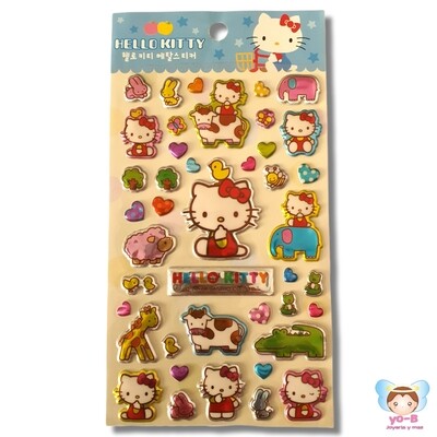Sticker Kitty con animalitos PUFFY 3D (original con holograma)