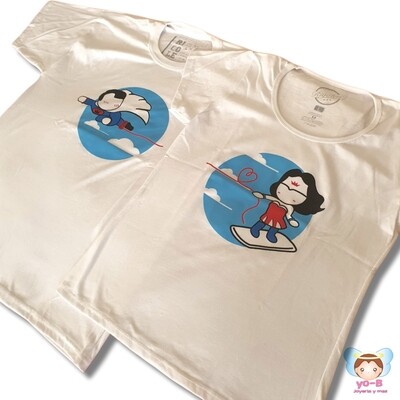 Playeras de pareja MUJER MARAVILLA/SUPERMAN