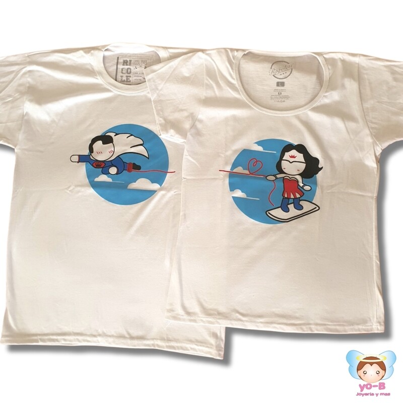 Playeras de pareja MUJER MARAVILLA/SUPERMAN