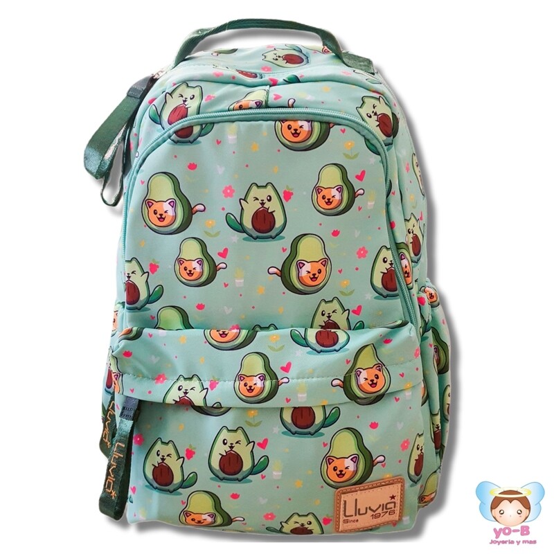 Combo Mochila y Lapicera Gato-aguacate
