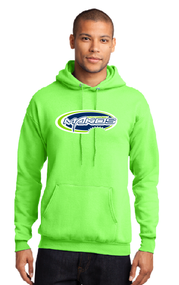 ADULT NEON GREEN CORE FLEECE HOODED SWEATSHIRT