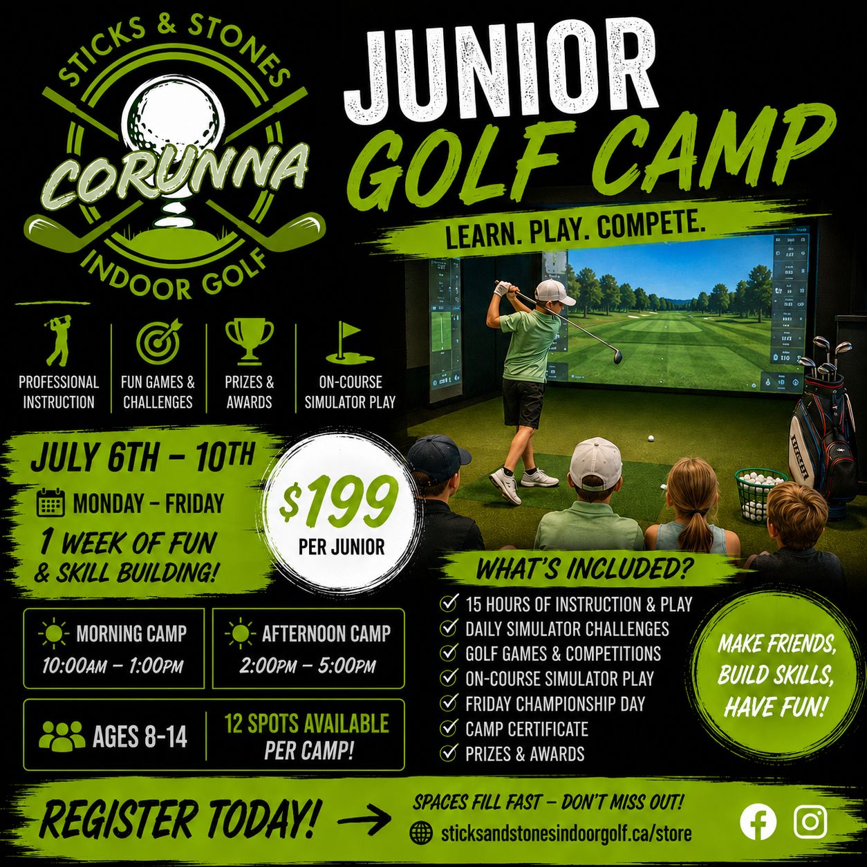 Junior Golf Camp (CORUNNA) 2pm-5pm Junior Golf Camp (CORUNNA) 2pm-5pm
